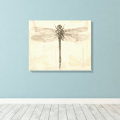 Dragonfly  Antiek Classic Natuur Canvas Afdruk (Insitu (Houten vloer))