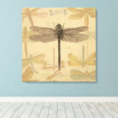 Dragonfly Antiek Classic Natuur Canvas Afdruk (Insitu (Houten vloer))