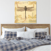 Dragonfly Antiek Classic Natuur Canvas Afdruk (Insitu (Slaapkamer))