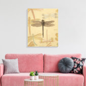 Dragonfly  Antiek Classic Natuur Canvas Afdruk (Insitu (Woonkamer))