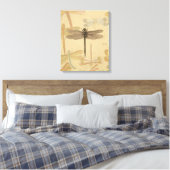 Dragonfly  Antiek Classic Natuur Canvas Afdruk (Insitu (Slaapkamer))