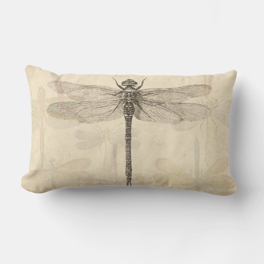 Dragonfly Antiek Classic Natuur Kussen (Voorkant)