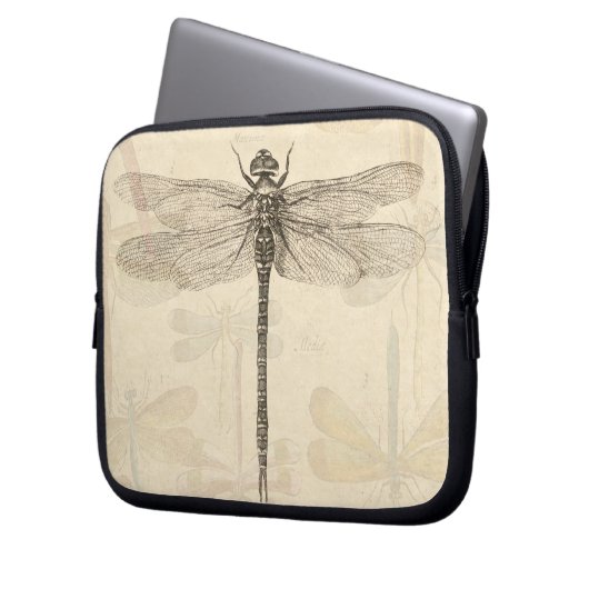 Dragonfly  Antiek Classic Natuur Laptop Sleeve (Voorkant Links)
