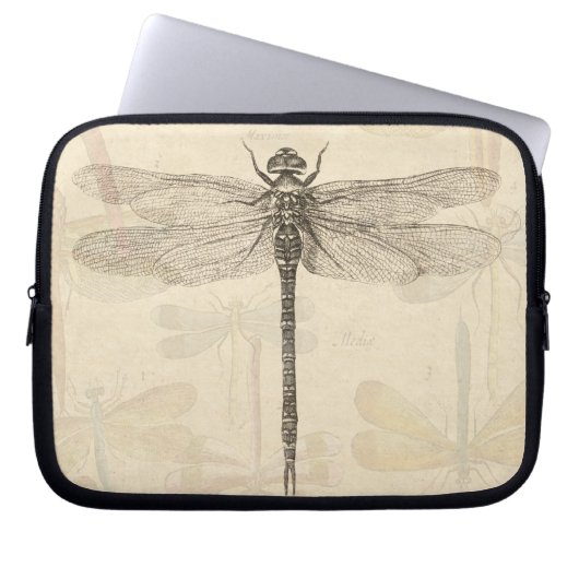 Dragonfly  Antiek Classic Natuur Laptop Sleeve (Voorkant)