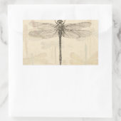 Dragonfly  Antiek Classic Natuur Rechthoekige Sticker (Tas)