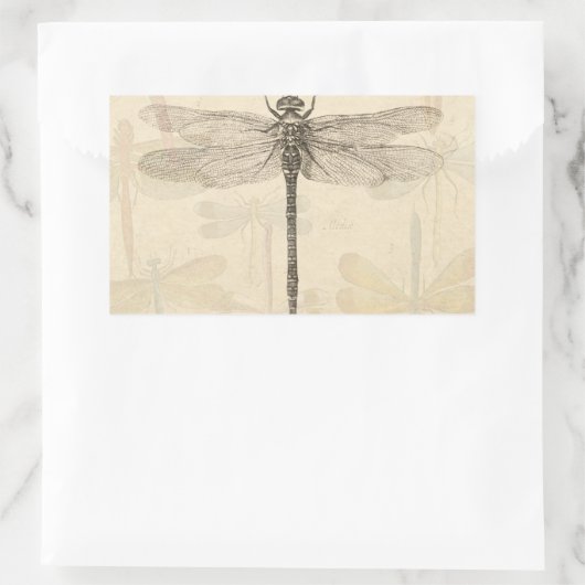 Dragonfly  Antiek Classic Natuur Rechthoekige Sticker (Tas)