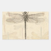 Dragonfly  Antiek Classic Natuur Rechthoekige Sticker (Voorkant)