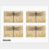 Dragonfly  Antiek Classic Natuur Rechthoekige Sticker (Vel)