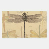 Dragonfly Antiek Classic Natuur Rechthoekige Sticker (Voorkant)