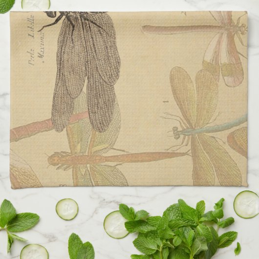 Dragonfly  Antiek Classic Natuur Theedoek (Gevouwen)