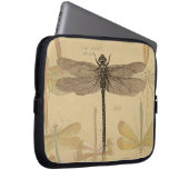Dragonfly  Antiek Klassieke tekening Laptop Sleeve (Voorkant Rechts)