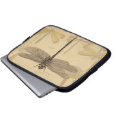 Dragonfly  Antiek Klassieke tekening Laptop Sleeve (Voorkant onderkant)