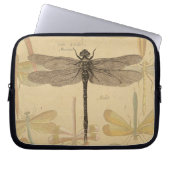 Dragonfly  Antiek Klassieke tekening Laptop Sleeve (Voorkant)