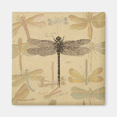 Dragonfly Antiek Klassieke tekening Magneet (Voorkant)