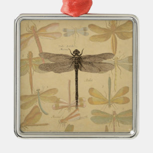 Dragonfly  Antiek Klassieke tekening Metalen Ornament