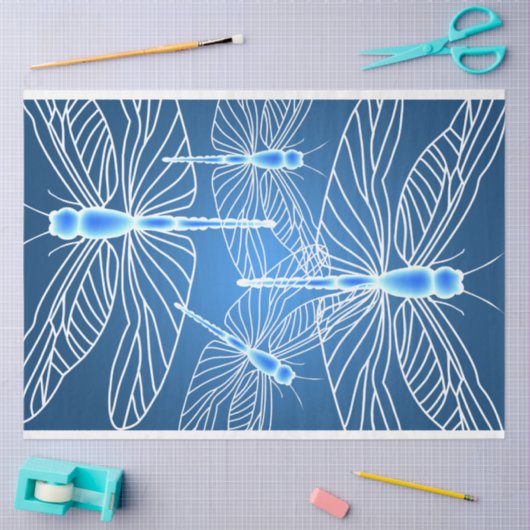 Dragonfly Aqua Dragonflies Ontwerpen Tissuepapier (Craft)