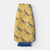 Dragonfly Art (geel) Flesjeskoeler (Voorkant)