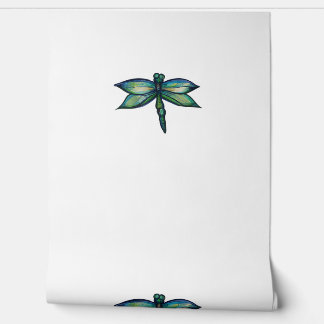 Dragonfly Art Green en Blue Dragonfly T-shirt Behang