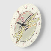 Dragonfly Art in Zachte Roze Grote Klok (Hoek)