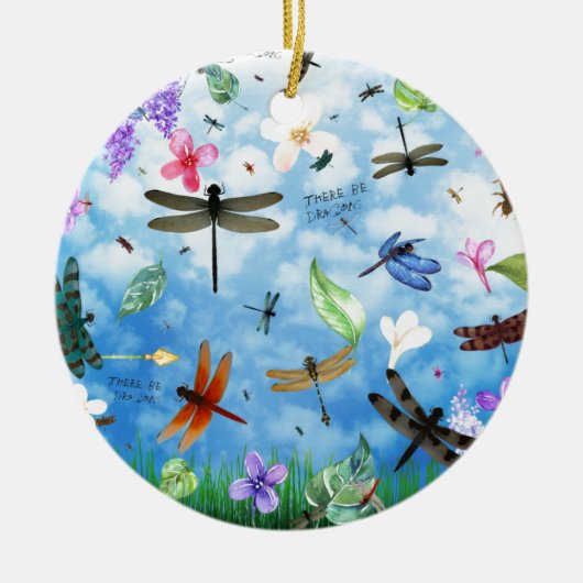 dragonfly art nola kelsey keramisch ornament (Voorkant)