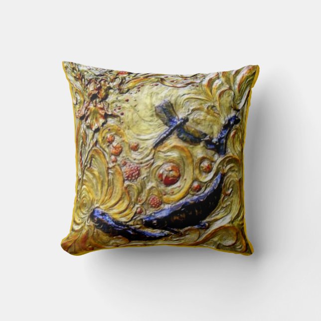 Dragonfly Art Nouveau Relief Pillow door Sharles Kussen (Voorkant)