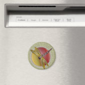 Dragonfly Art Round Magnet (Insitu (Vaatwasser))
