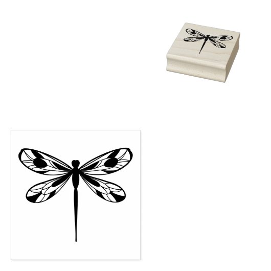 Dragonfly Art Rubber Stamp Rubberstempel (Gestempeld)