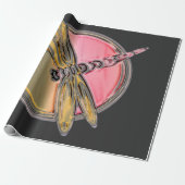 Dragonfly Art Symbool Abstract Multicolored Cadeaupapier (Uitgerold)
