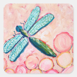 Dragonfly Art Vierkante Sticker