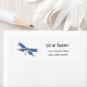 Dragonfly Artististisch Blauw Etiket (Insitu)