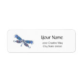 Dragonfly Artististisch Blauw Etiket (Voorkant)