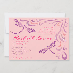 Dragonfly Bat Mitzvah Uitnodiging Joods
