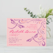 Dragonfly Bat Mitzvah Uitnodiging Joods (Staand voorkant)