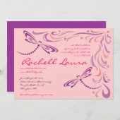 Dragonfly Bat Mitzvah Uitnodiging Joods (Voorkant / Achterkant)