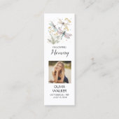 Dragonfly begrafenis Bladwijzer, begrafenis Keepsa Mini Visitekaartje (Voorkant)