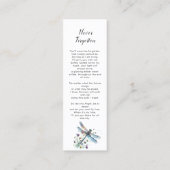 Dragonfly begrafenis Bladwijzer, begrafenis Keepsa Mini Visitekaartje (Achterkant)