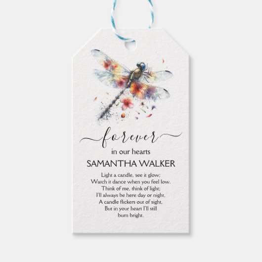 Dragonfly Begrafenis Gedenkteken Labels Cadeaulabel (Voorkant)