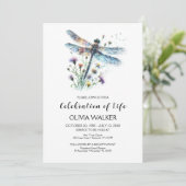 Dragonfly begrafenis vieren van het leven kaart (Staand voorkant)