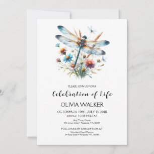 Dragonfly begrafenis vieren van het leven kaart