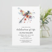 Dragonfly begrafenis vieren van het leven kaart (Staand voorkant)