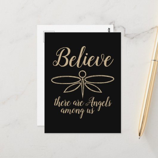 Dragonfly Believe Briefkaart (Voorkant / Achterkant in situ)