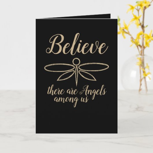 Dragonfly Believe Kaart (Gele Bloem)
