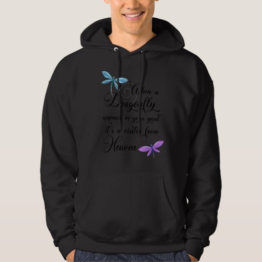Dragonfly-bezoeker van Heaven Quote-libellen Hoodie (Voorkant)
