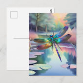 Dragonfly bij de vijver briefkaart (Voorkant / Achterkant)