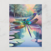 Dragonfly bij de vijver briefkaart (Voorkant)