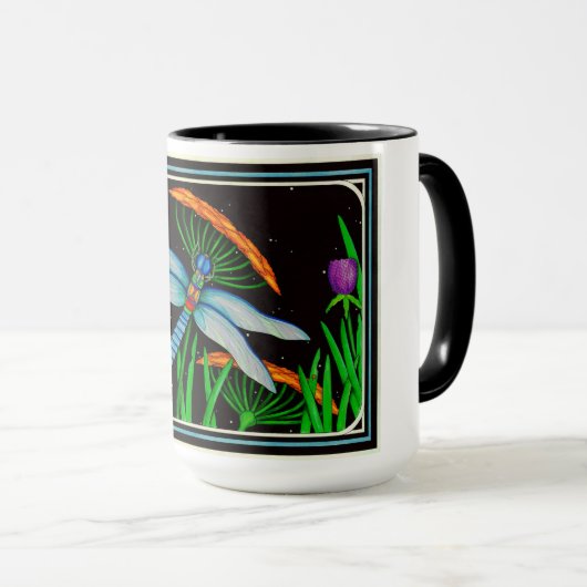 Dragonfly bij rust mok (Voorkant rechts)