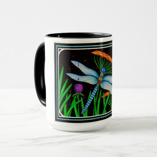 Dragonfly bij rust mok (Voorkant links)