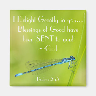 Dragonfly Bijbel vers Psalm 21:3 Magneet