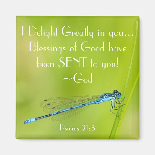 Dragonfly Bijbel vers Psalm 21:3 Magneet (Voorkant)