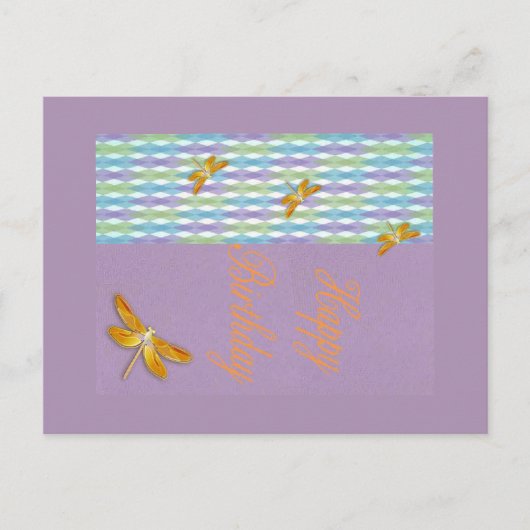 Dragonfly Birthday briefkaart (Voorkant)